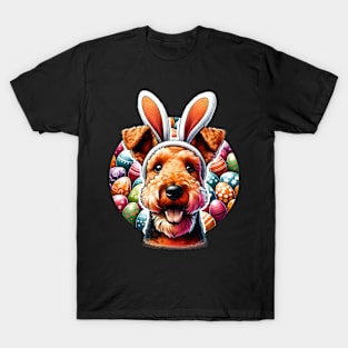 Welsh Terrier with Bunny Ears Welcomes Easter Joy T-Shirt